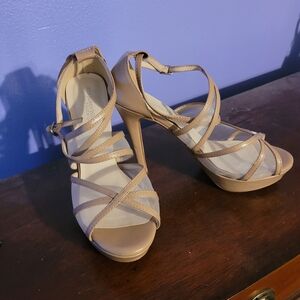 Benjamin Walk Tan Strappy Heels